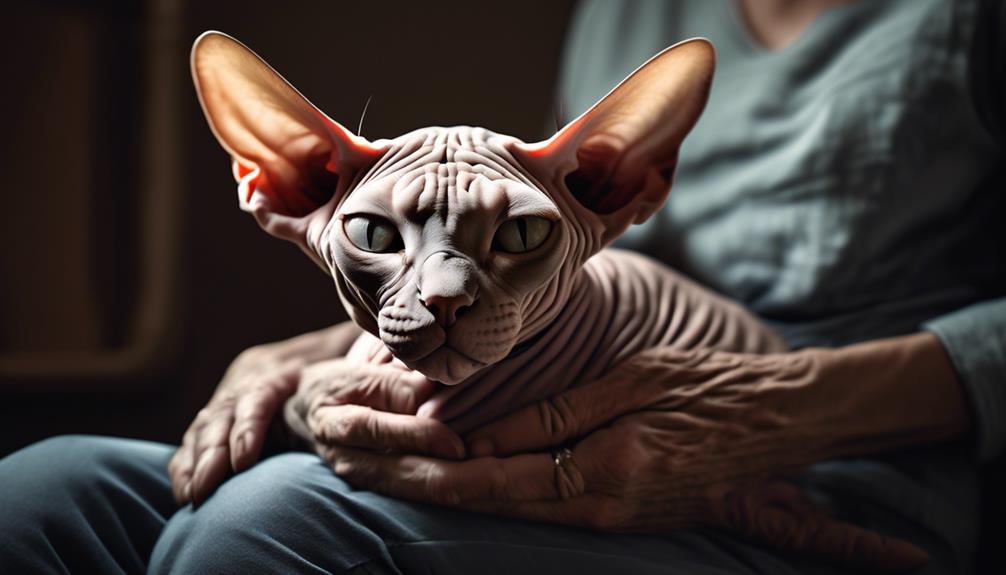 hairless cat with wrinkles