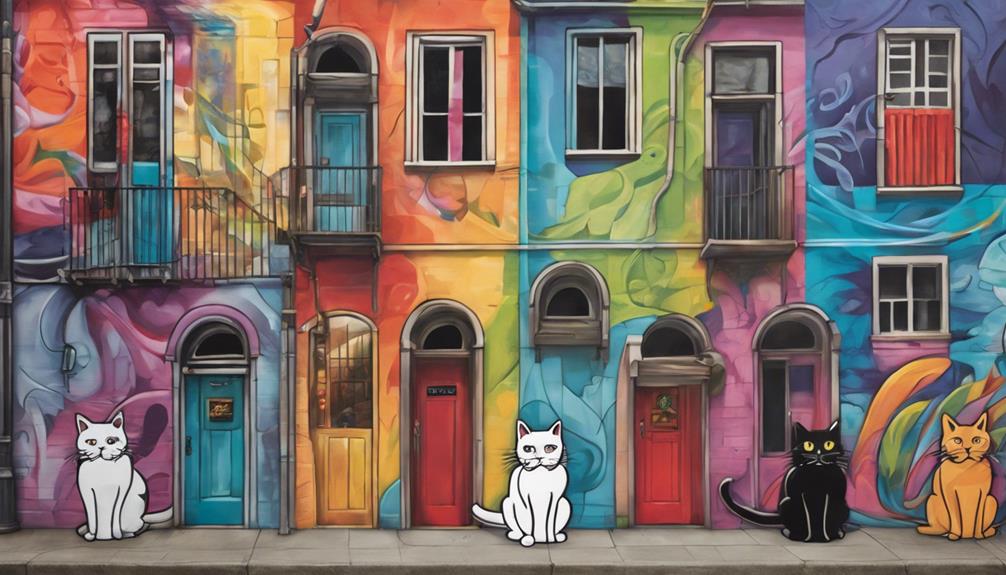 cat themed street art marvels