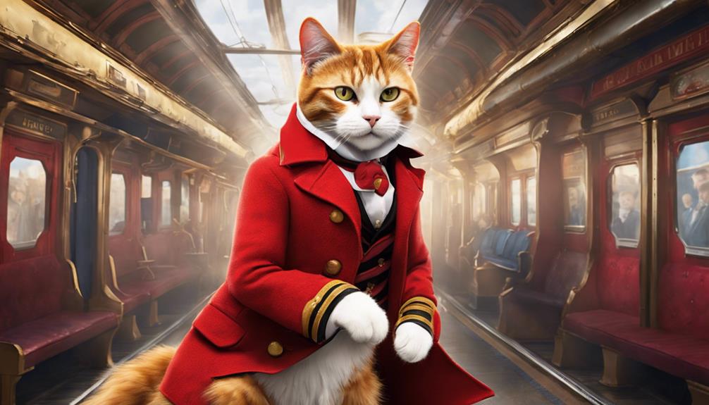 feline railway cat conductor