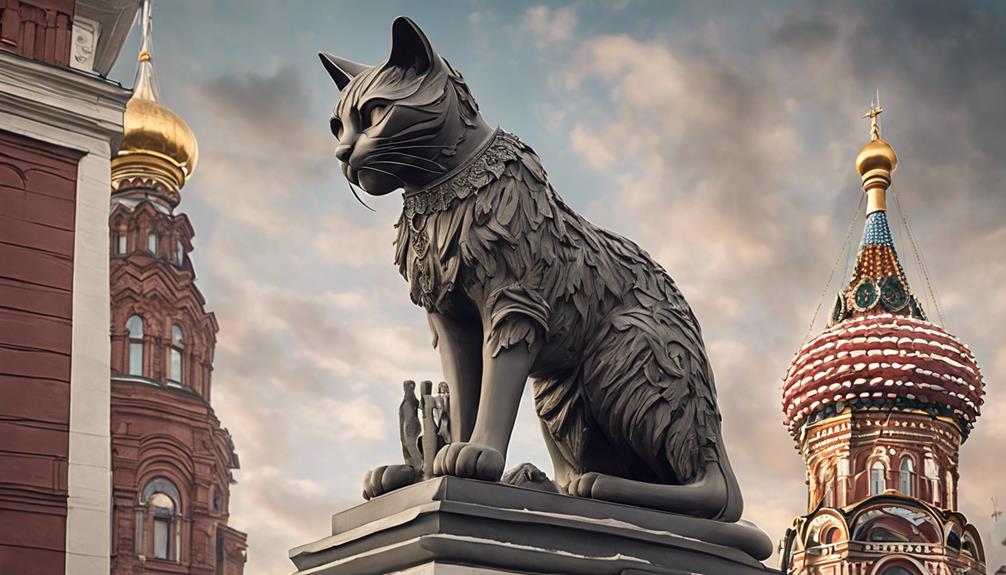 feline statue in russia