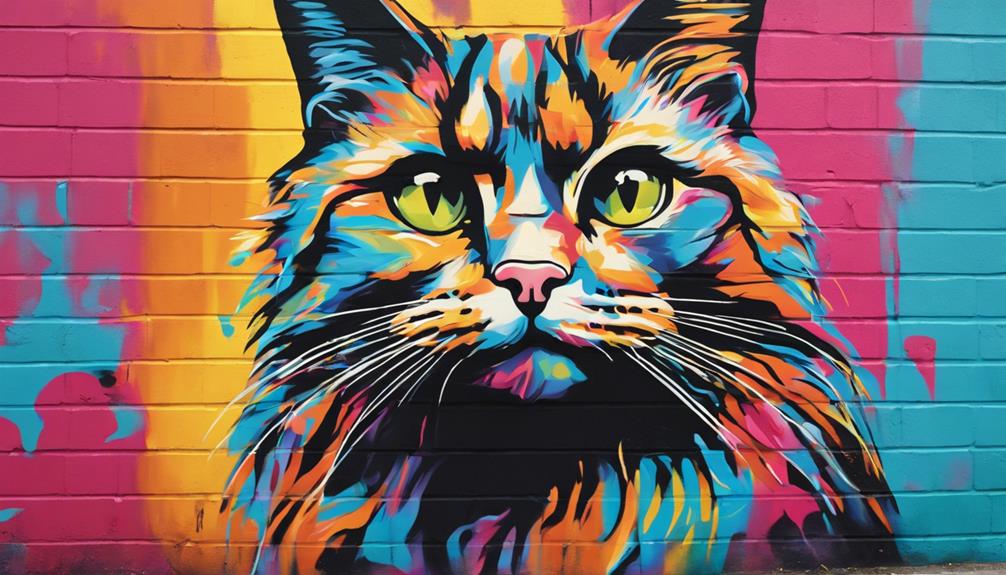 vibrant feline artwork display