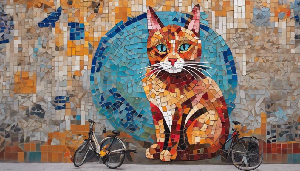 vibrant feline artwork displayed